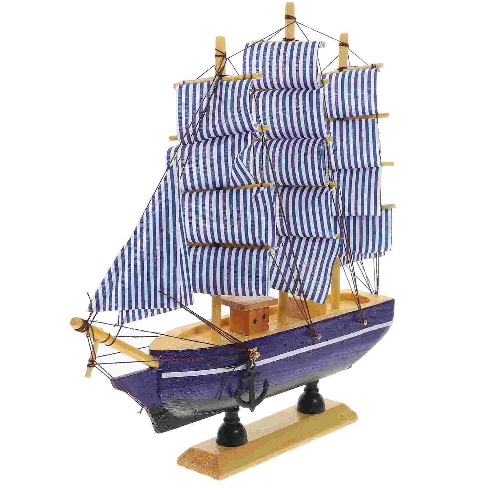 

Sailboat Ornament Wooden Sailing Ship Miniature 3d Puzzles Ship Model Wood Boat Bamboo Mediterranean Style Decor Child