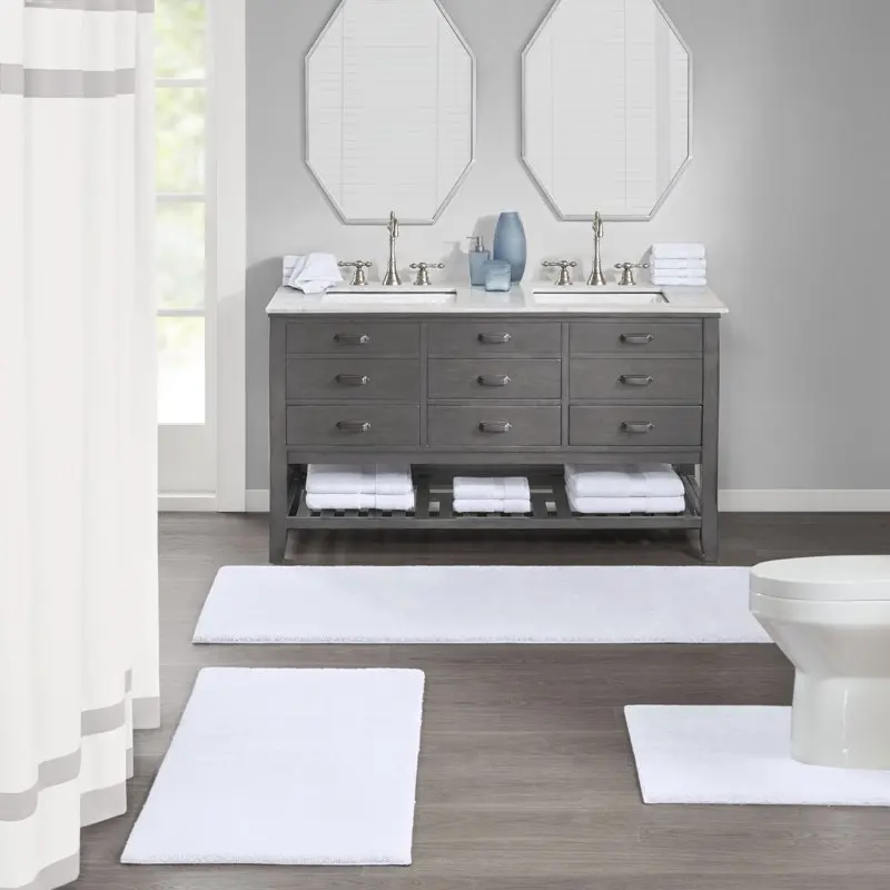 

Marshmallow Tufted Microfiber Solid Bath Rug for living room