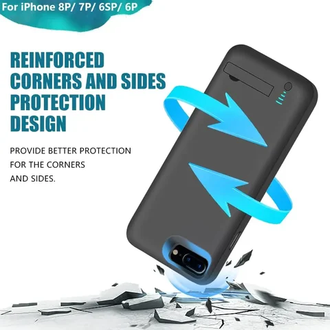 Умный чехол для зарядного устройства для iPhone 8 Plus/7 Plus/6S Plus/6 Plus, портативный защитный чехол для зарядки, аккумулятор для аккумулятора