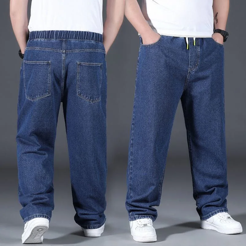 Джинсы мужские большого размера 10XL дышащие свободные брюки повседневные из