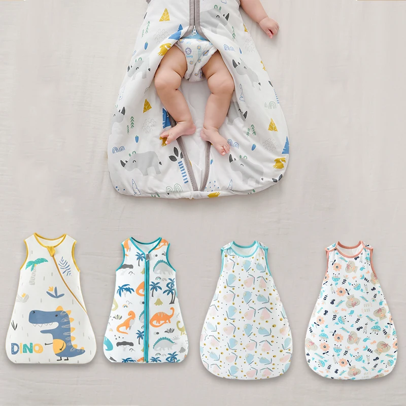 

Baby Sleeping Bag Envelope Cocoon Wrap Swaddle for Newborn Cartoon Vest Pajamas Short Sleeve Infant Cotton Sleep Blanket Bedding