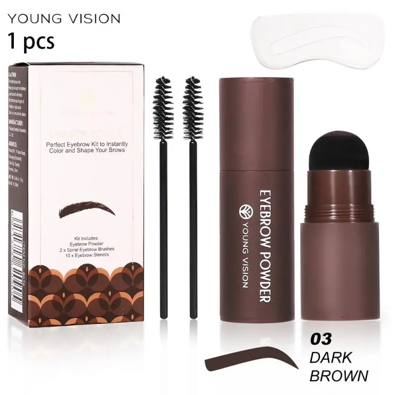 

New Professional One Step Eyebrow Powder Stamp Shaping Set Enhancer Waterproof Makeup Shadow Powder For Women Eye Brow Templates