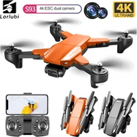 new s93pro drone with 4k dual camera optical flow fixed height folding rc drone wide angle esc aerial photography aircraft