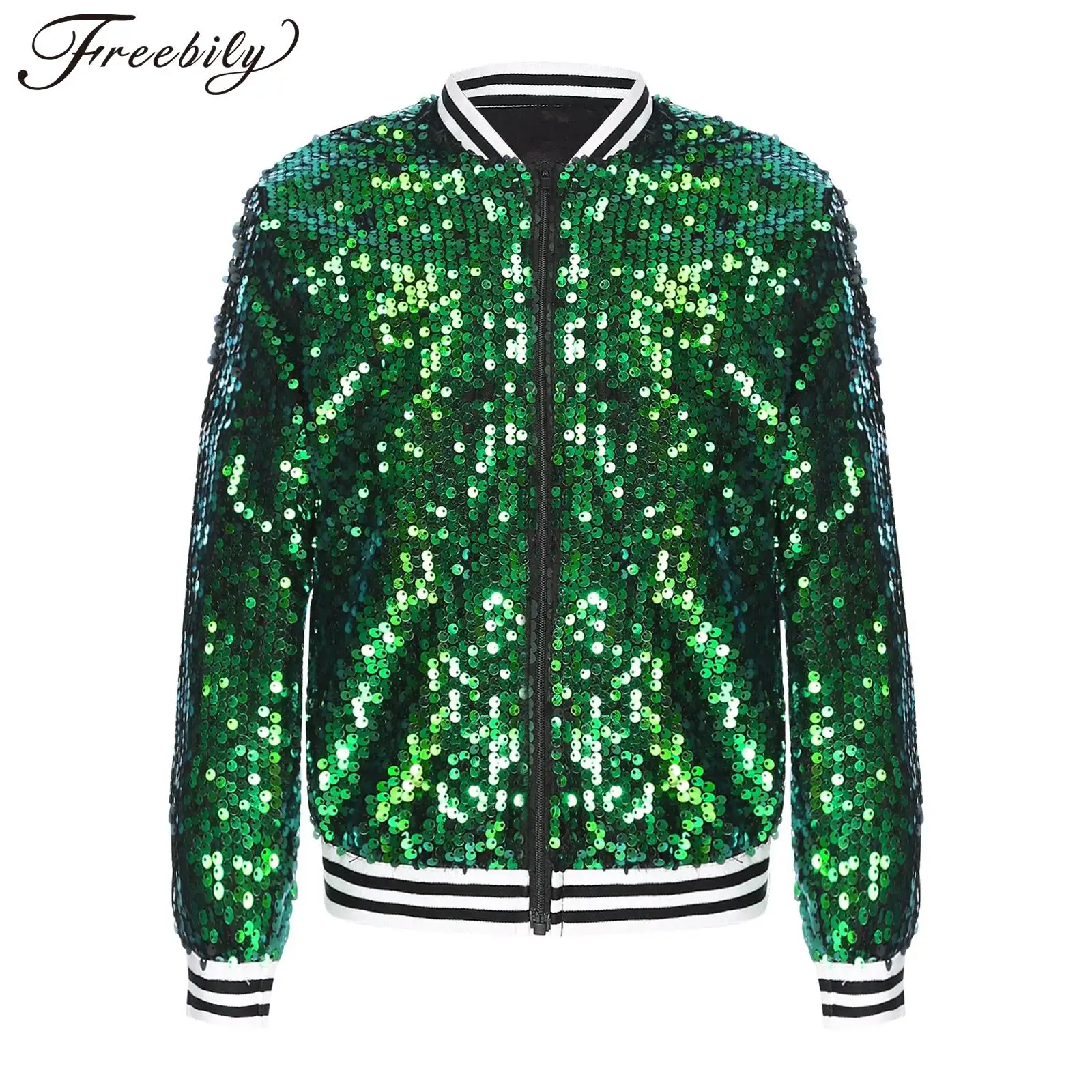 Детские куртки с блестками для девочек костюм джазовых танцев пальто длинным