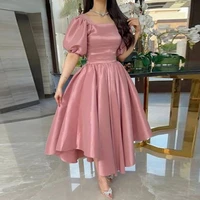 short prom dresses 2022 short sleeves a line satin sexy pink cocktail girl party gown vestidos para graduaci%c3%b3n