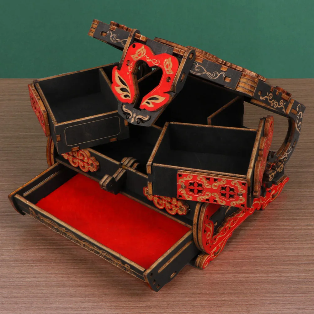 Деревянная винтажная шкатулка для драгоценностей головоломка классический