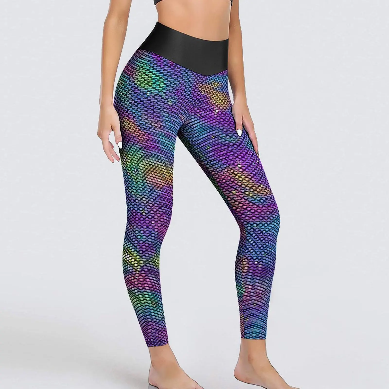 Abstract Star Print Leggings Pastel Galaxy Running Yoga Pants Lady High Waist Novelty Leggins Sexy Stretchy Graphic Sport Tights