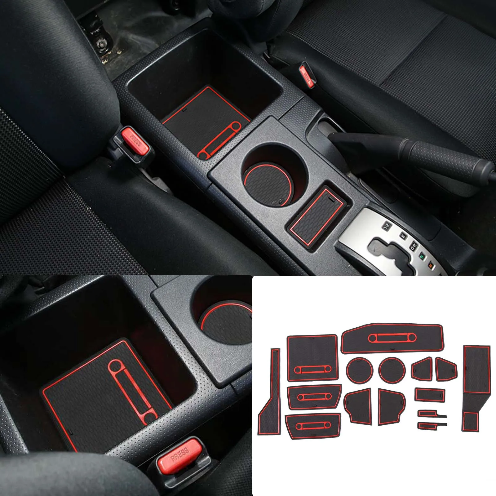 

15pcs Car Inner Cup Coaster Non-Slip for Toyota FJ Cruiser 2007-2021 Door Pocket Liners Cup Holder Insert Anti Dust Mat Pad Set