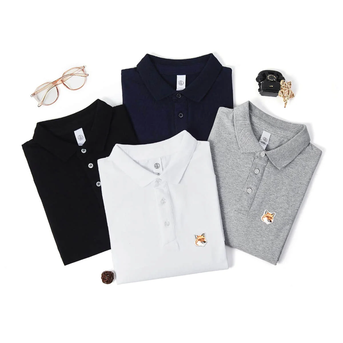 

Mens Luxury Maison Fox Mascot Embroidery Brand Logo Cotton Polo Shirt Male Short Sleeve Turn Down Polo T Shirt Golf Men Tops