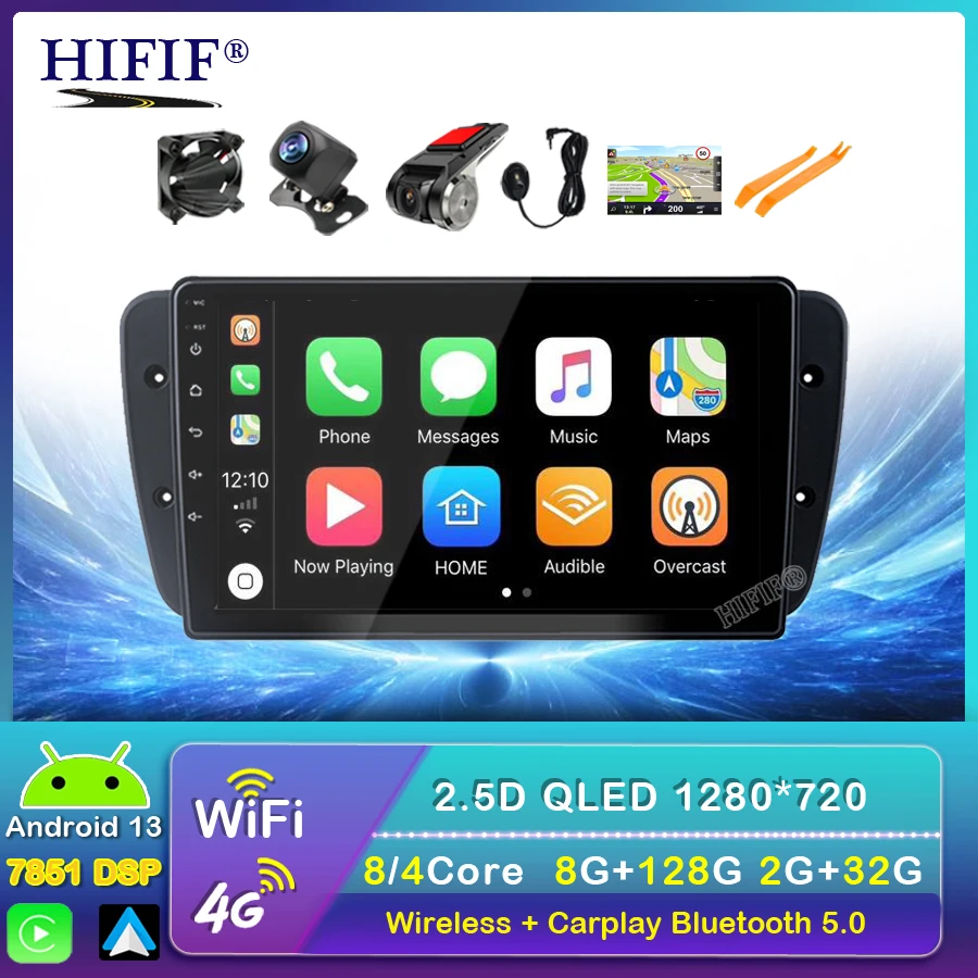 

Carplay Android 13 AI Голосовое управление автомобильное радио мультимедийный видеоплеер GPS для Seat Ibiza 6j 2009-2013 навигация no 2din dvd