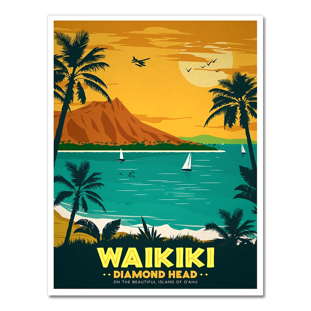 

Живопись "Летний серфинг в Вакикики Гавайи" AliPaint