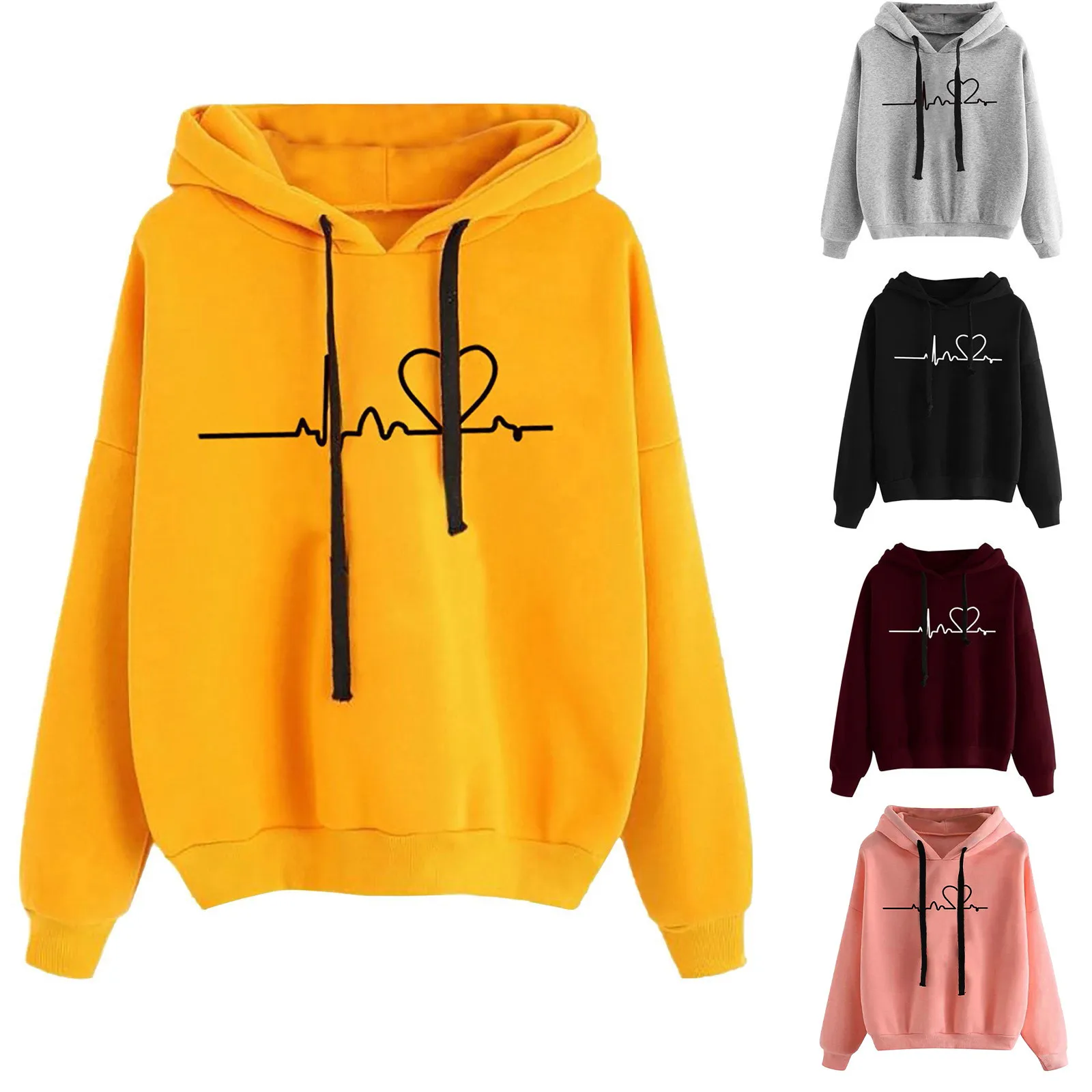 

Флисовая женская куртка с капюшоном, Женская осенне-зимняя толстовка с капюшоном, свитшот, пуловер, топы, удобный пуловер с длинным рукавом, ...