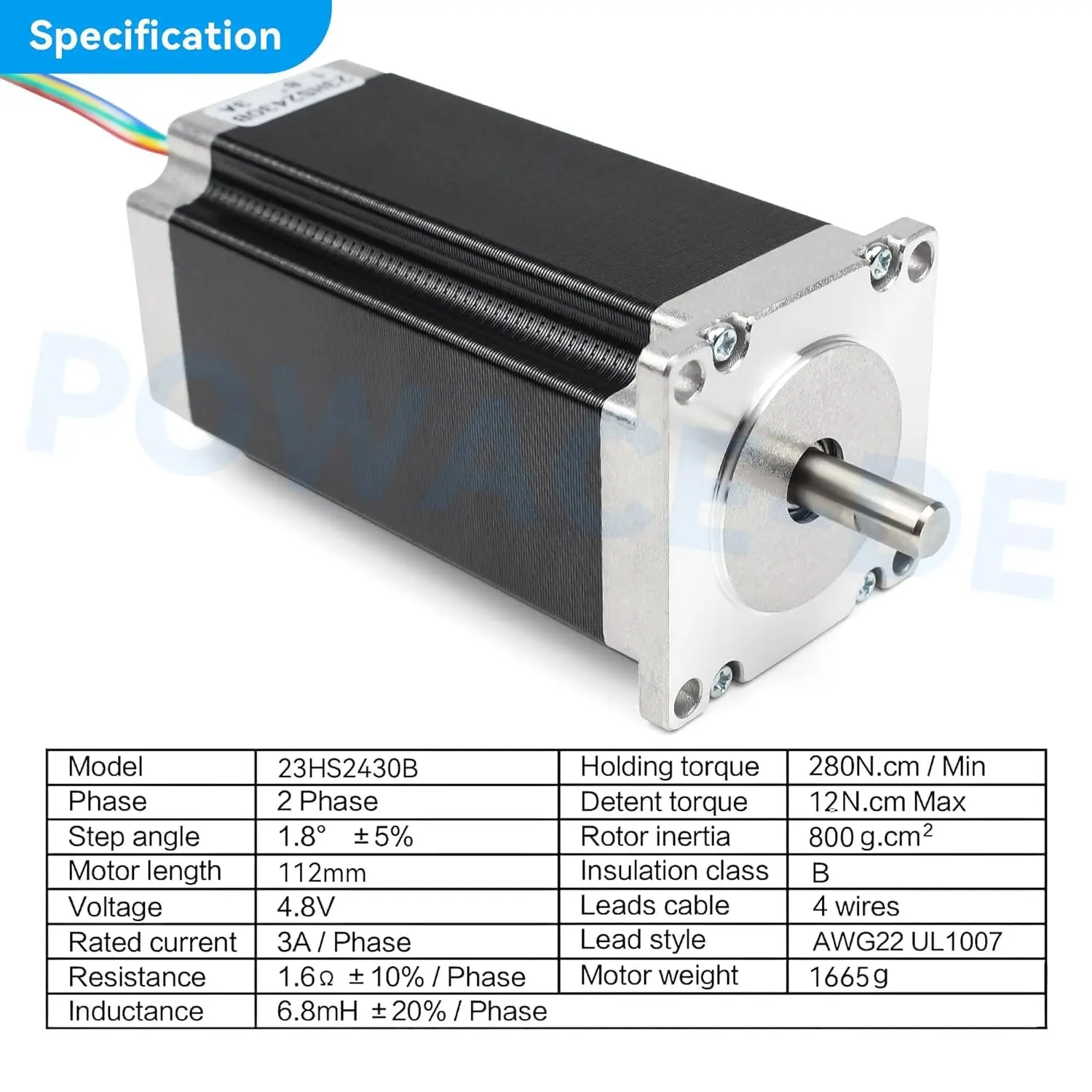 [Eu】 3 шт. или 4 шаговый двигатель Nema23 4-lead 425 Oz-in 112mm 280N. Cm 3A 8mm вал 23HS2430B двухвальный