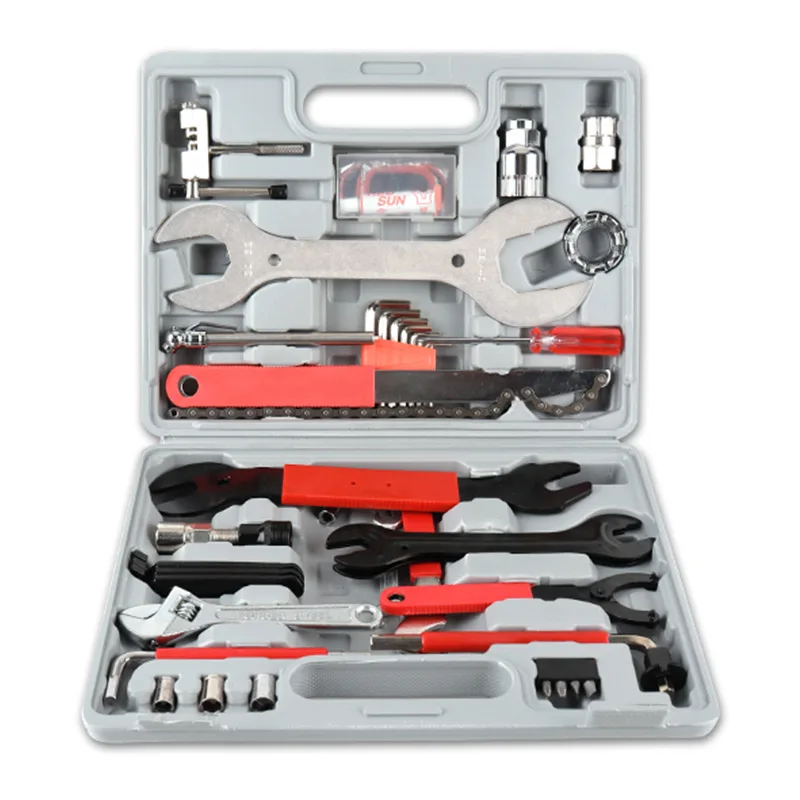 Фото Bike Repair Toolbox FZ044 44-in-1 Multi-Function Complete Tool Kit with Hex Wrench/Tire Lever/Chain Breaker for MTB/Road №1