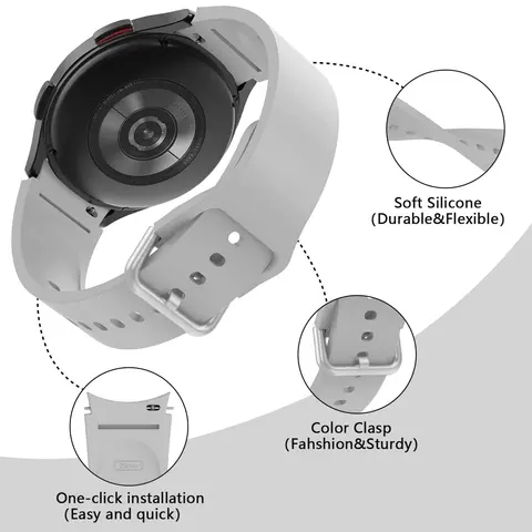 Официальный силиконовый ремешок для Samsung Galaxy Watch 6, 44 мм, 40 мм, 20 мм, браслет Galaxy Watch 4 6 classic 5 pro 47 мм 43 мм 45 42 мм 46 мм