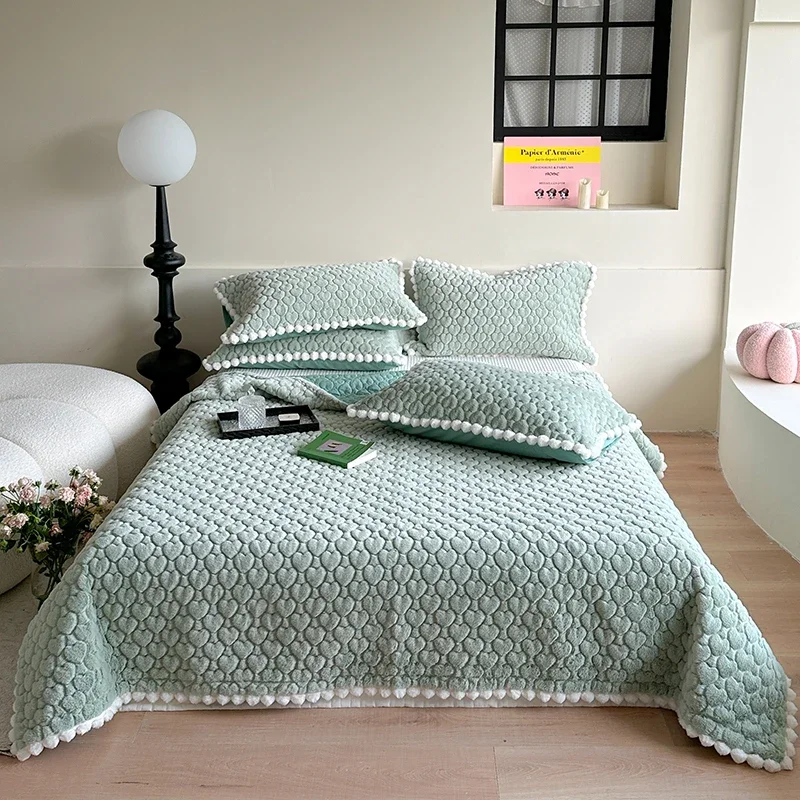 Покрывало из искусственного кроличьего меха на кровать хлопковое постельное