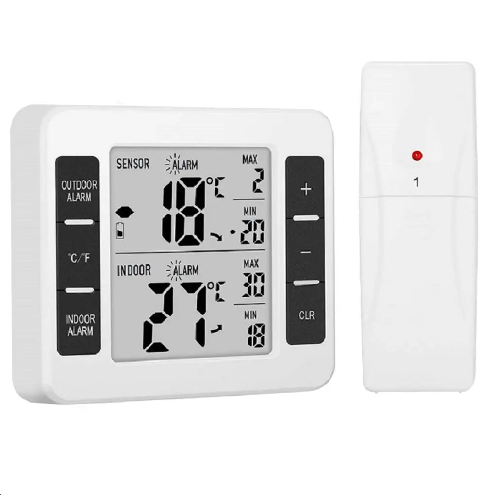 

Home Wireless Indoor Outdoor Thermometers Electronic Refrigerator Thermometer Temperature Measuring Device Large Screen Digital