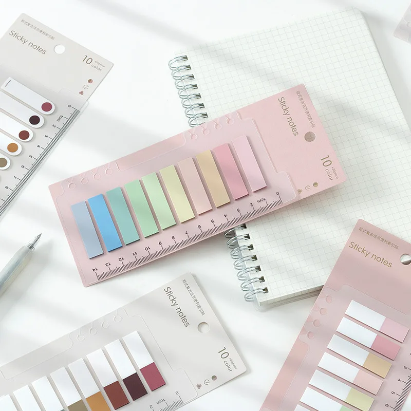 

200 Sheets Flags Tabs Neon Page Markers Paper Index Bookmark Sticky Notes Stationery Stationery Memo Tabs Color Memo Pads