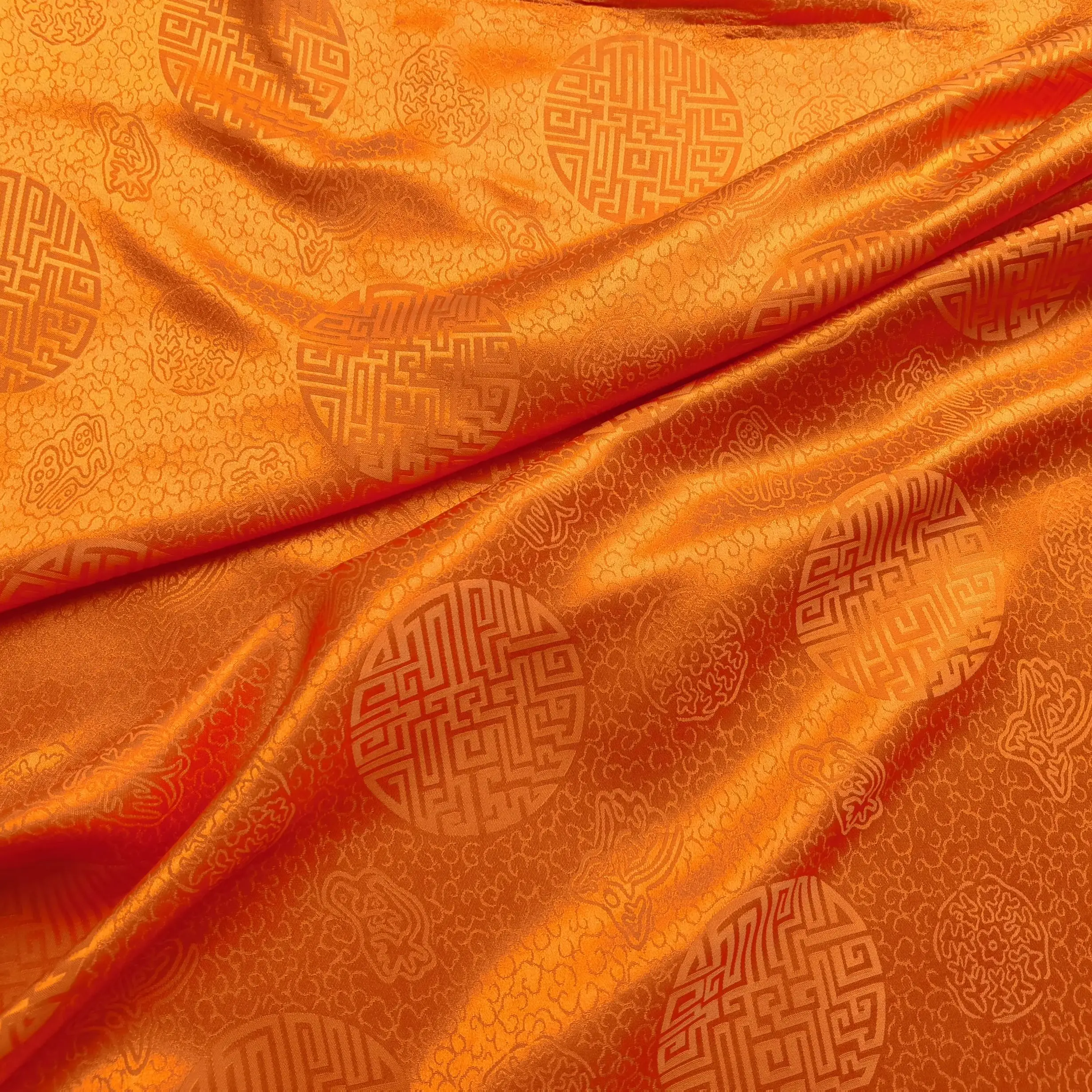 Шелковая ткань шармез в китайском стиле 50 см * 114 гладкая глянцевая для платья Qipao