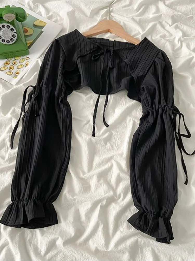 Летний кардиган Y2k с защитой от солнца женская одежда тонкие укороченные топы