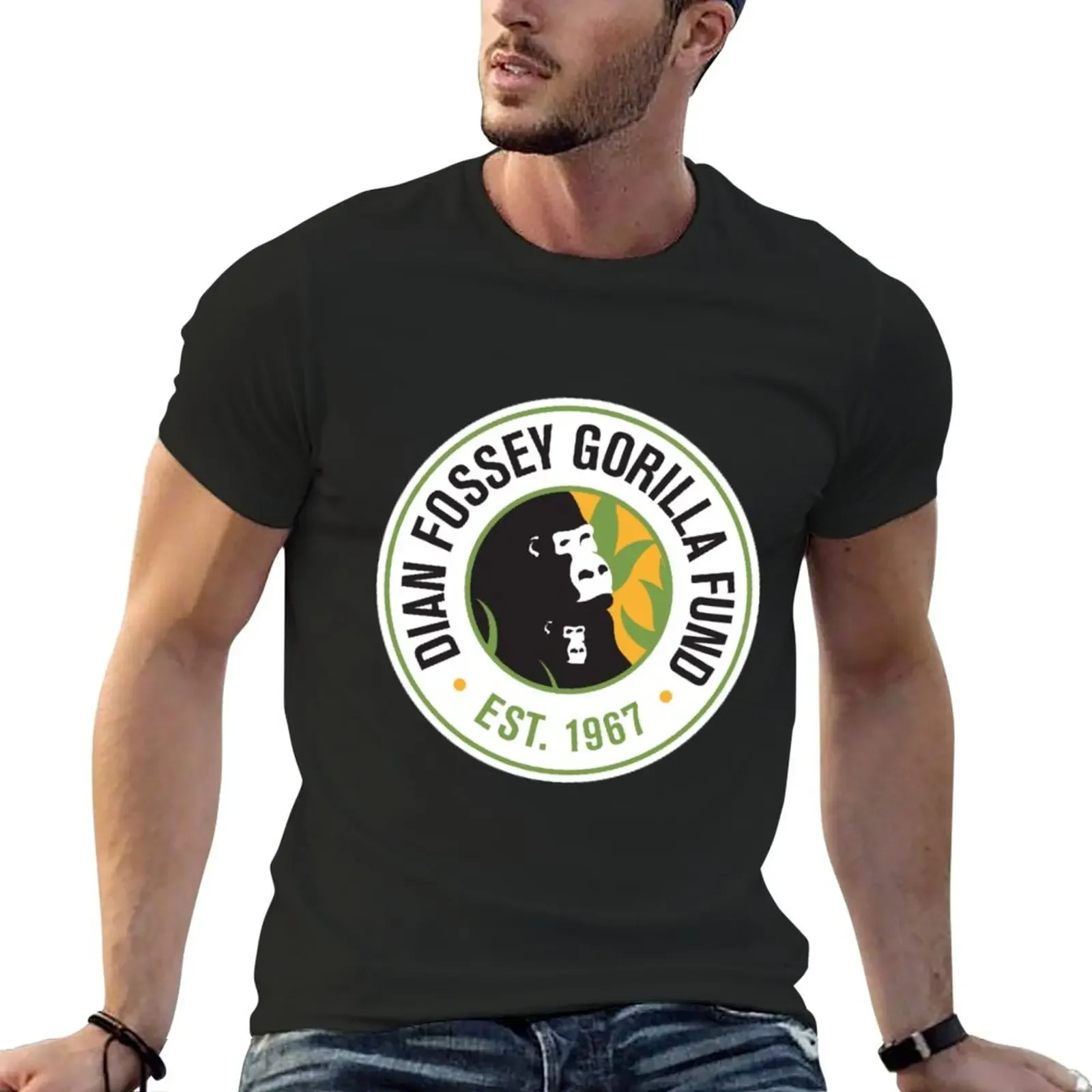 Новинка Мужская футболка большого размера dian fossey с надписью gorilla foundation