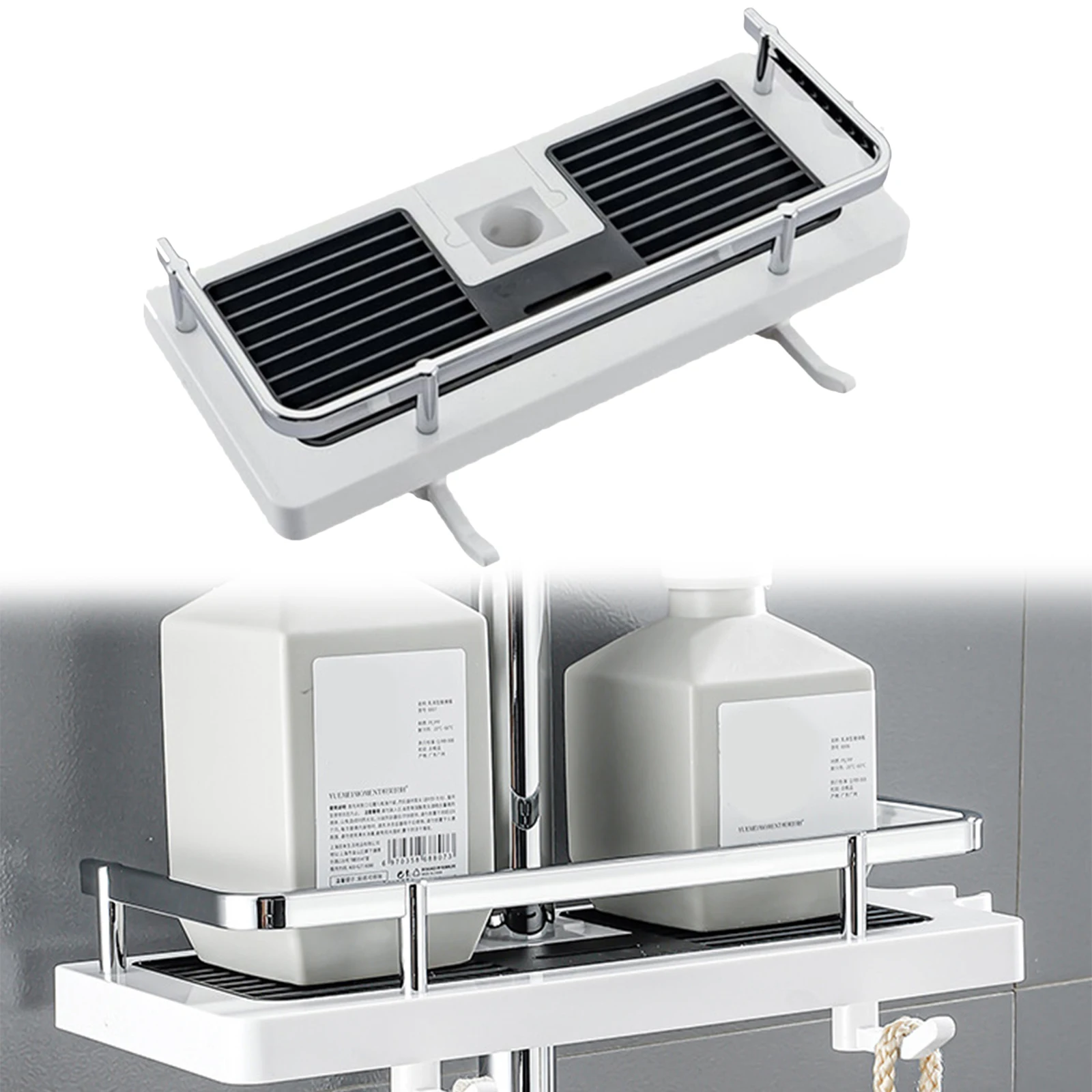 

Полка для ванной комнаты, подставка для шампуня, держатель для душа, стойка-органайзер, плавающая полка без сверления для стен, аксессуары для ванной комнаты