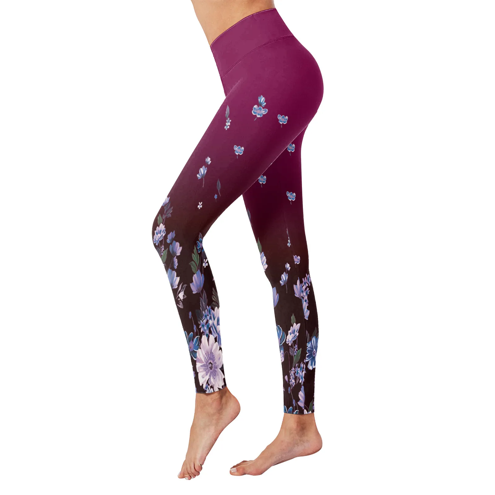 

Women Floral Printed Trouser Leggings High Waist Workout Running Sports Tights Leggins Butt Lift Yoga Female Legging Pants
