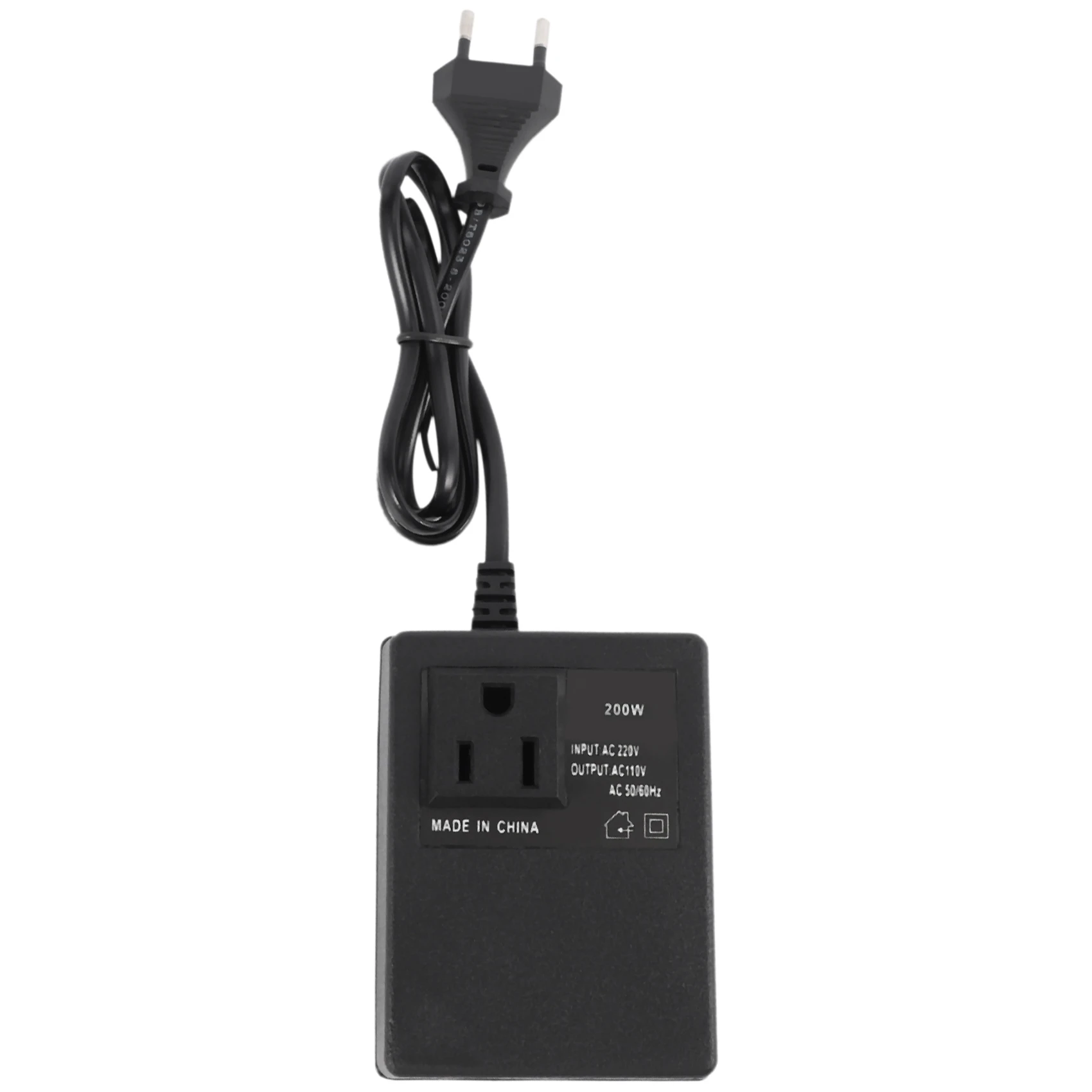 

200W Voltage Converter Transformer 220V to 110V Step Down Travel Eu Plug Adapter