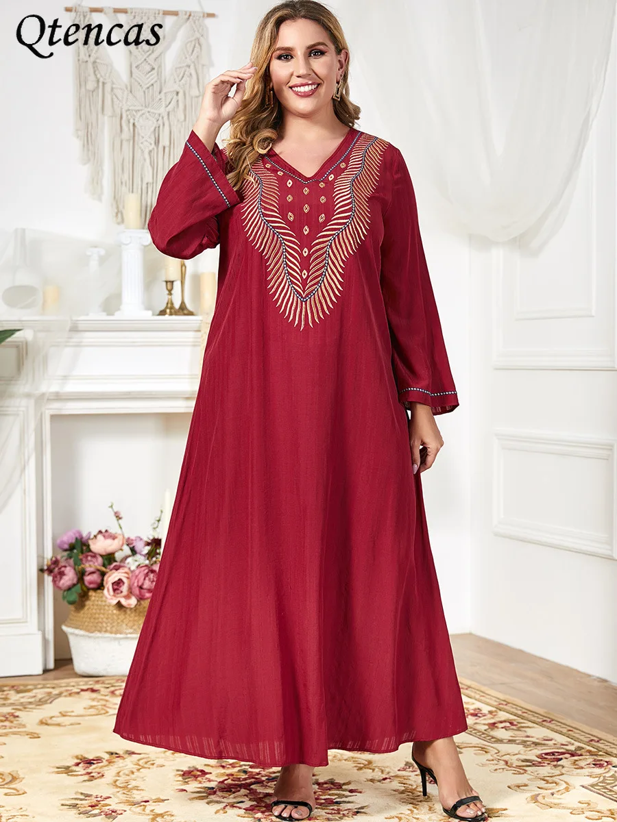 Женское длинное платье макси, длинное платье в арабском и мусульманском стиле