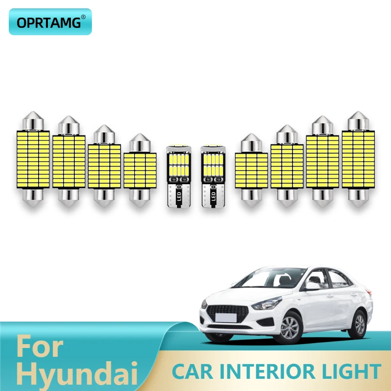 

OPRTAMG Car LED Interior Reading Lamp Bulb Light T10 C5W For Hyundai Accent AMICA Aslan Azera DYNASTY Tucson SOLARIS GENESIS XG