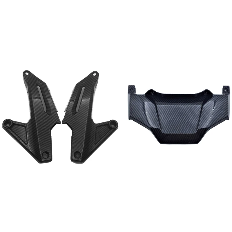 

Motorcycle Rear Taillight Turn Signals Light Guard Cover with Footstep Carbon Carbon Fiber Pattern Texture Guard