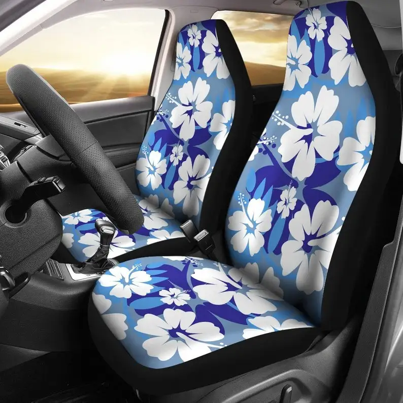 

Light Blue Aloha Flowers Car Seat Covers Pair, 2 Front Car Seat Covers, Seat Cover for Car, Car Seat Protector, Car Accessory, F