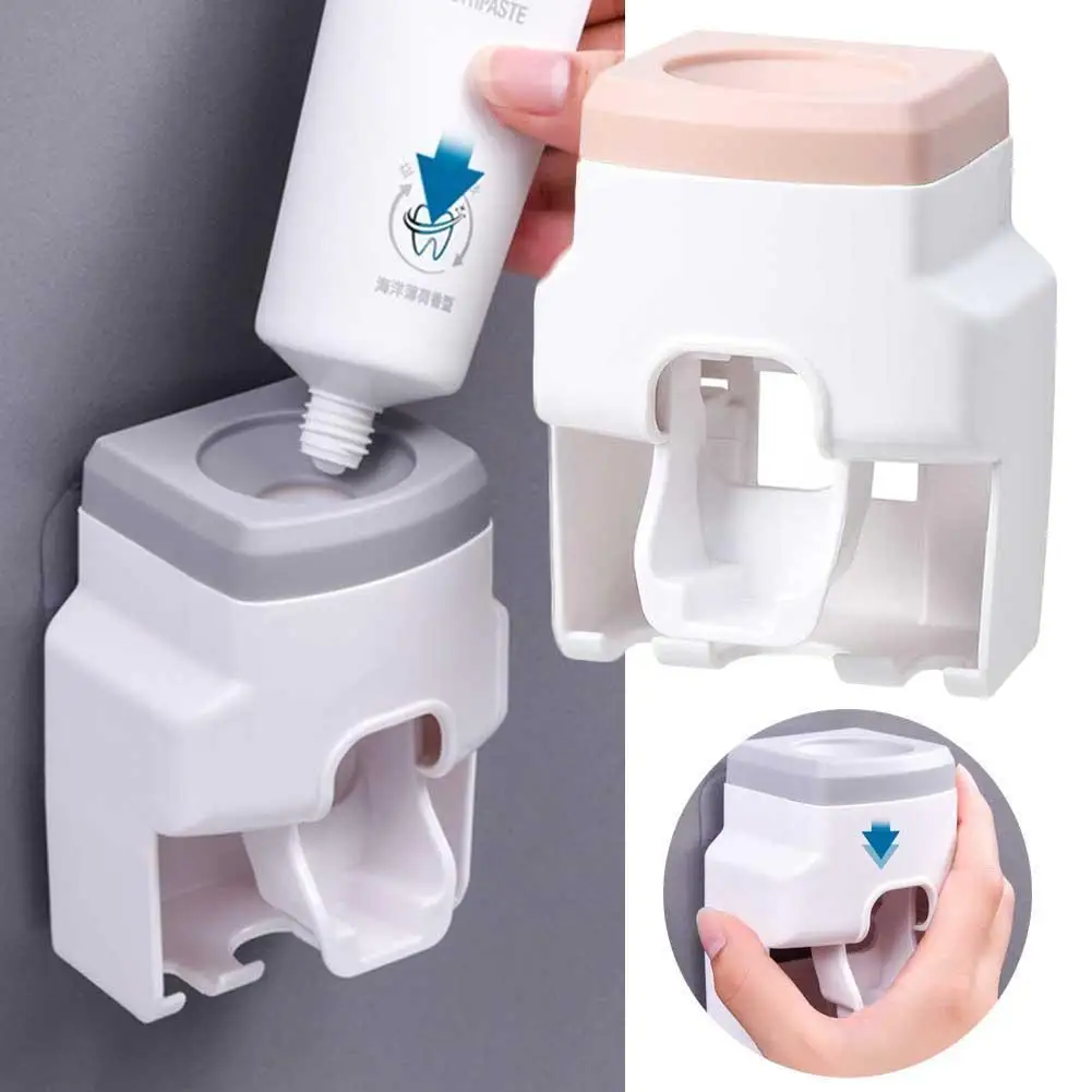 

Creative Wall Mount Automatic Toothpaste Dispenser Holder Squeezer Accessories Toothbrush Lazy Toothpaste Waterproof Bathro O2R1