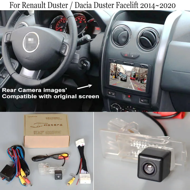 

Для Renault Duster/Darkcia Duster Facelift 2014 ~ 2020 OEM оригинальный экран, совместимый с камерой заднего вида, 24-контактный переходной кабель