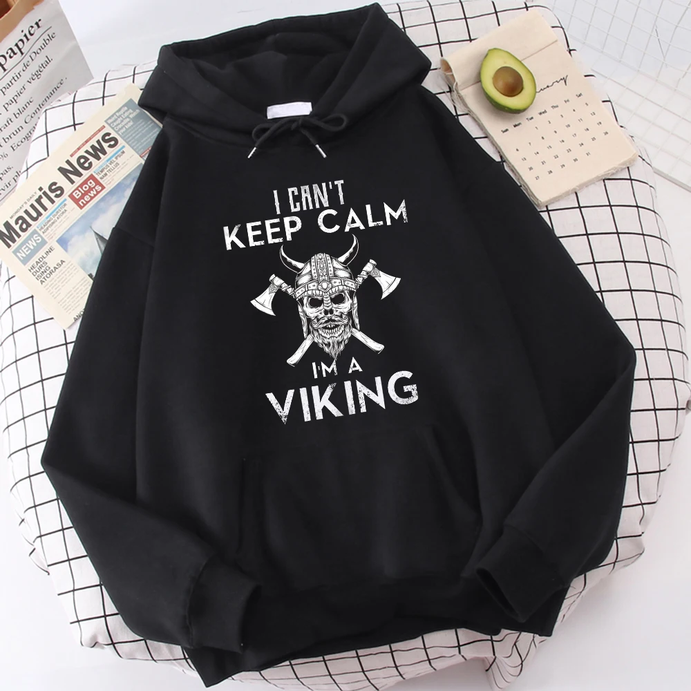 

Мужская Флисовая Толстовка с капюшоном I Can Keep Calm I Vikings