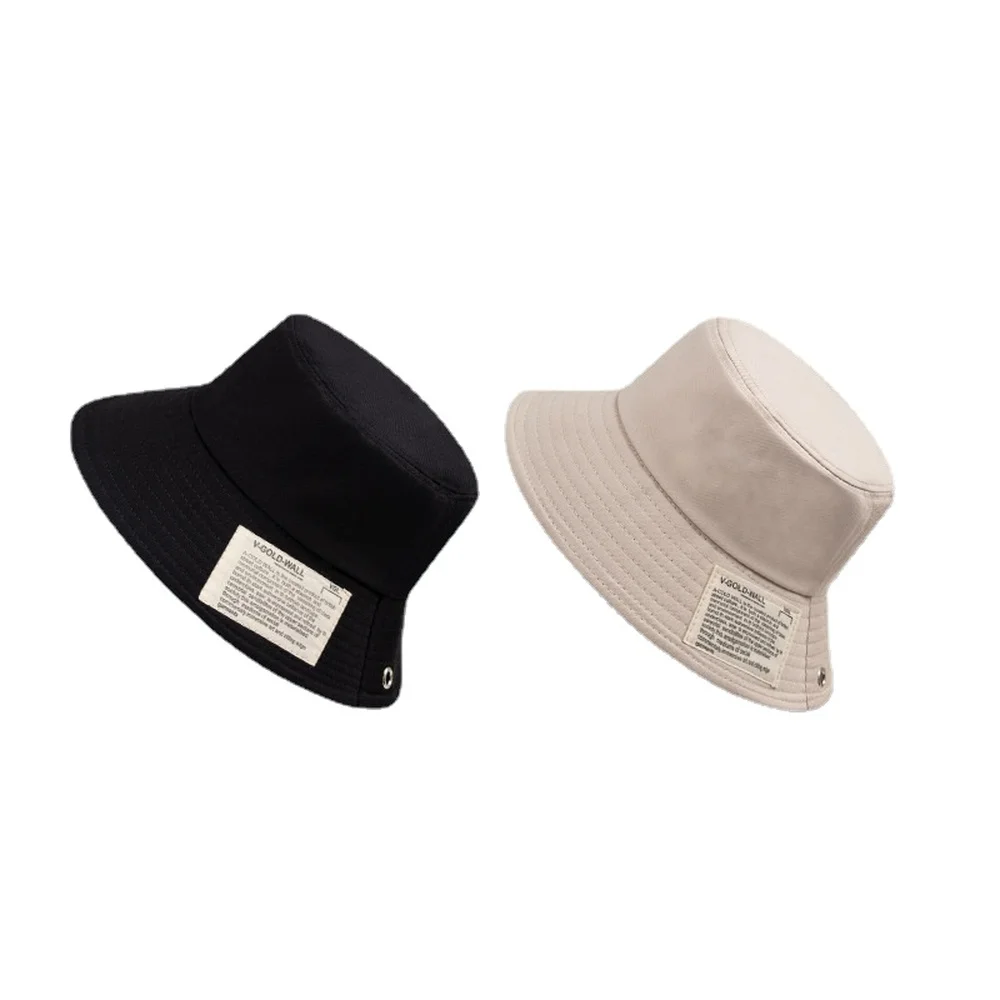 

Patchwork Bucket Hat Solid Color Hat Outdoor Men's Panama Hats Patch Letter Spring Autumn Fisherman Hat Casual Sunshade Caps