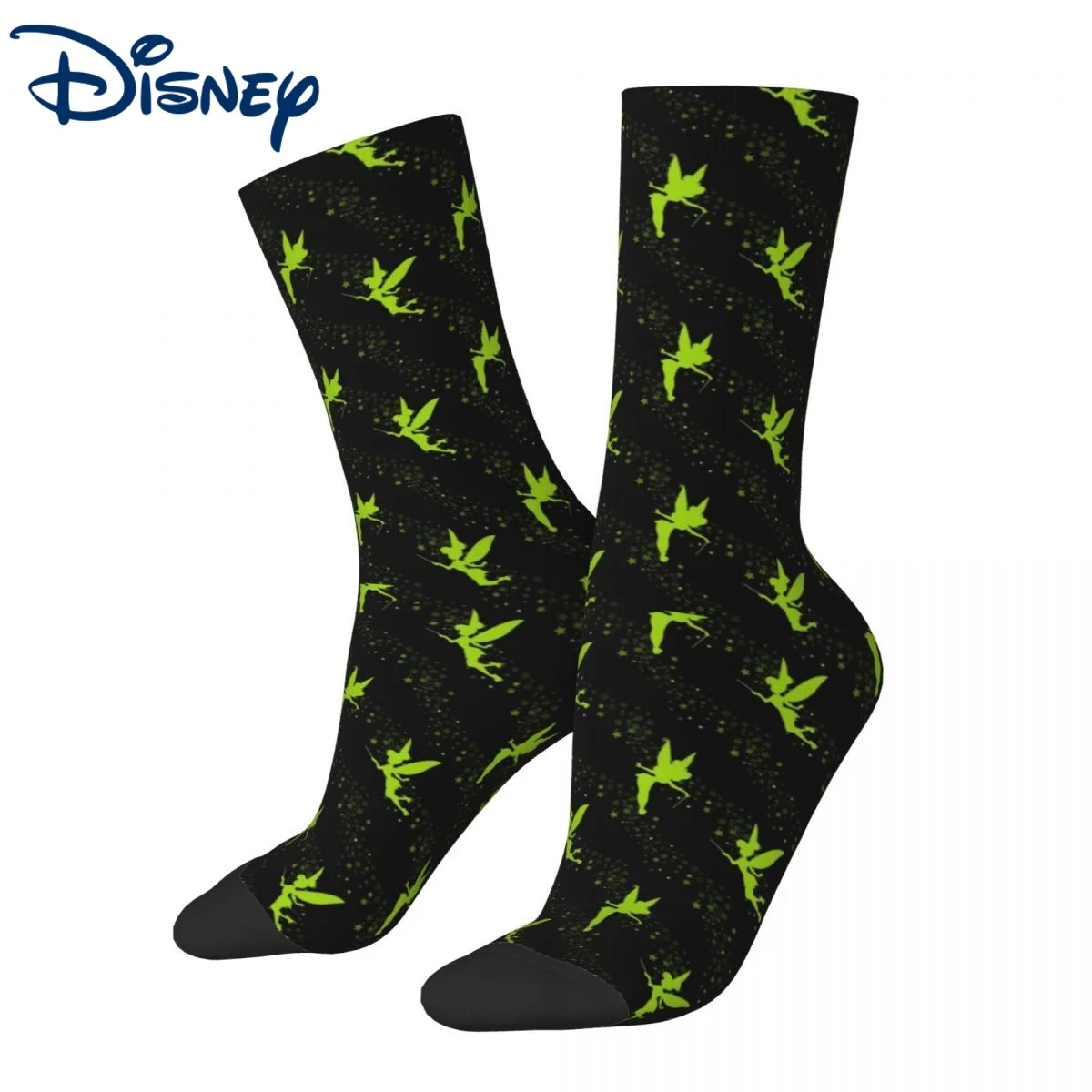 

Peter Pan Tinkerbell Flying Green Socks Men's Women's Casual Disney Socks Spring Summer Autumn Winter Middle Tube Socks Gift