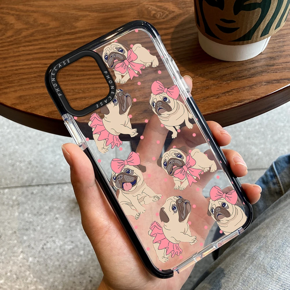 

Cartoon Cute Dog Phone Case for iPhone 14ProMax 14Plus 13 12 11 Pro Max Luxury Transparent Color Soft Silicone Back Shell Covers