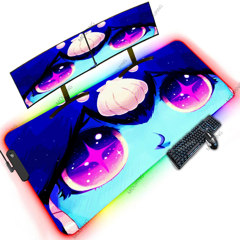 

Omocat Cartoon Rubber Mat Anime Pink Backlit Cute Kawaii Computer Accessorie 1200x600 XXXXL Led Rgb Japanese Oversize Mouse Pad
