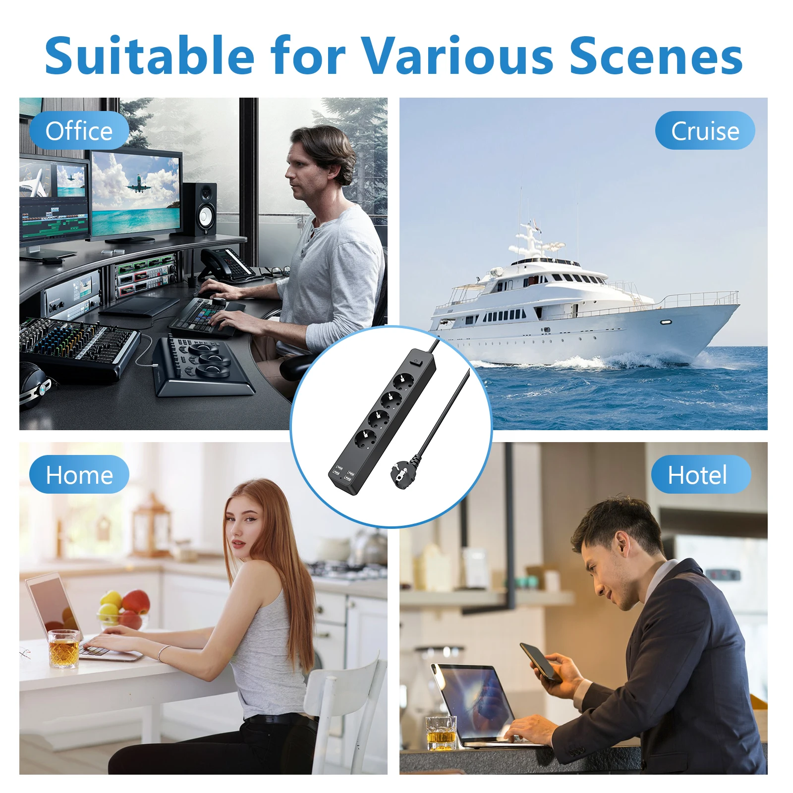 Удлинитель электрический JINGMIN с выключателем удлинитель питания для дома и офиса