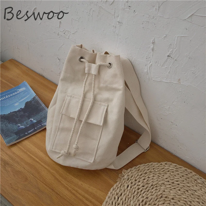 

Новые простые сумки через плечо для женщин, Холщовый Рюкзак на ремне 2023, студенческий Повседневный мессенджер в японском стиле, рюкзак на плечо