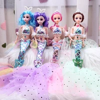fashion 45cm mermaid princess doll set 13 joints movable 3d eyes 14 bjd doll fashion mermaid clothes diy toy girl birthday gift