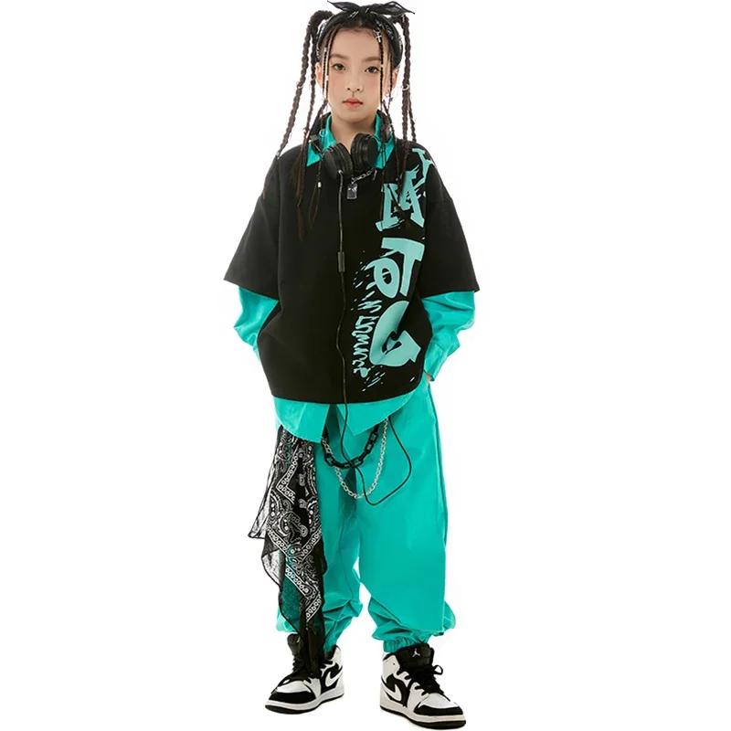 2023 детская одежда в стиле хип-хоп топы с длинным рукавом для девочек пальто синие