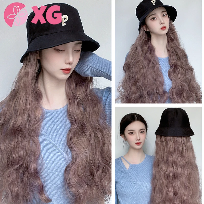 Парик XG для женщин модная синтетическая шляпа с буквенным принтом длинными