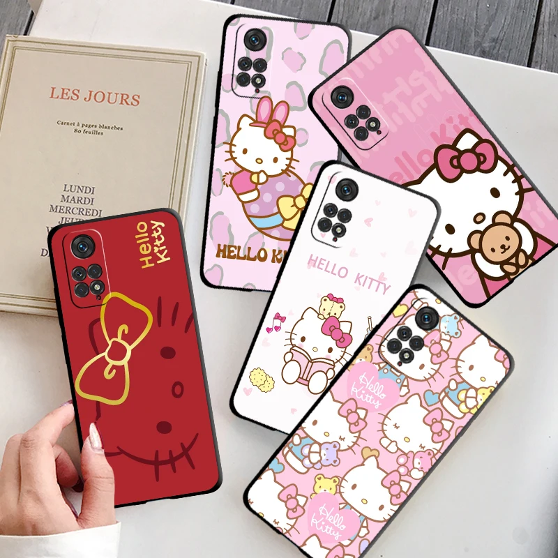 

Funda For Xiaomi Redmi Note 11 10 9 Pro 10S 9S 8 9A 9C 9T Cover K50 K40 10C 8T K40S Silicone Phone Case Hello Kitty Cat Shell