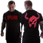 Мужская Повседневная модная черная футболка с принтом для спортзала, фитнеса, бодибилдинга, тренировок, хлопковая футболка, новинка 2020, мужские футболки, топы, одежда кроссфита