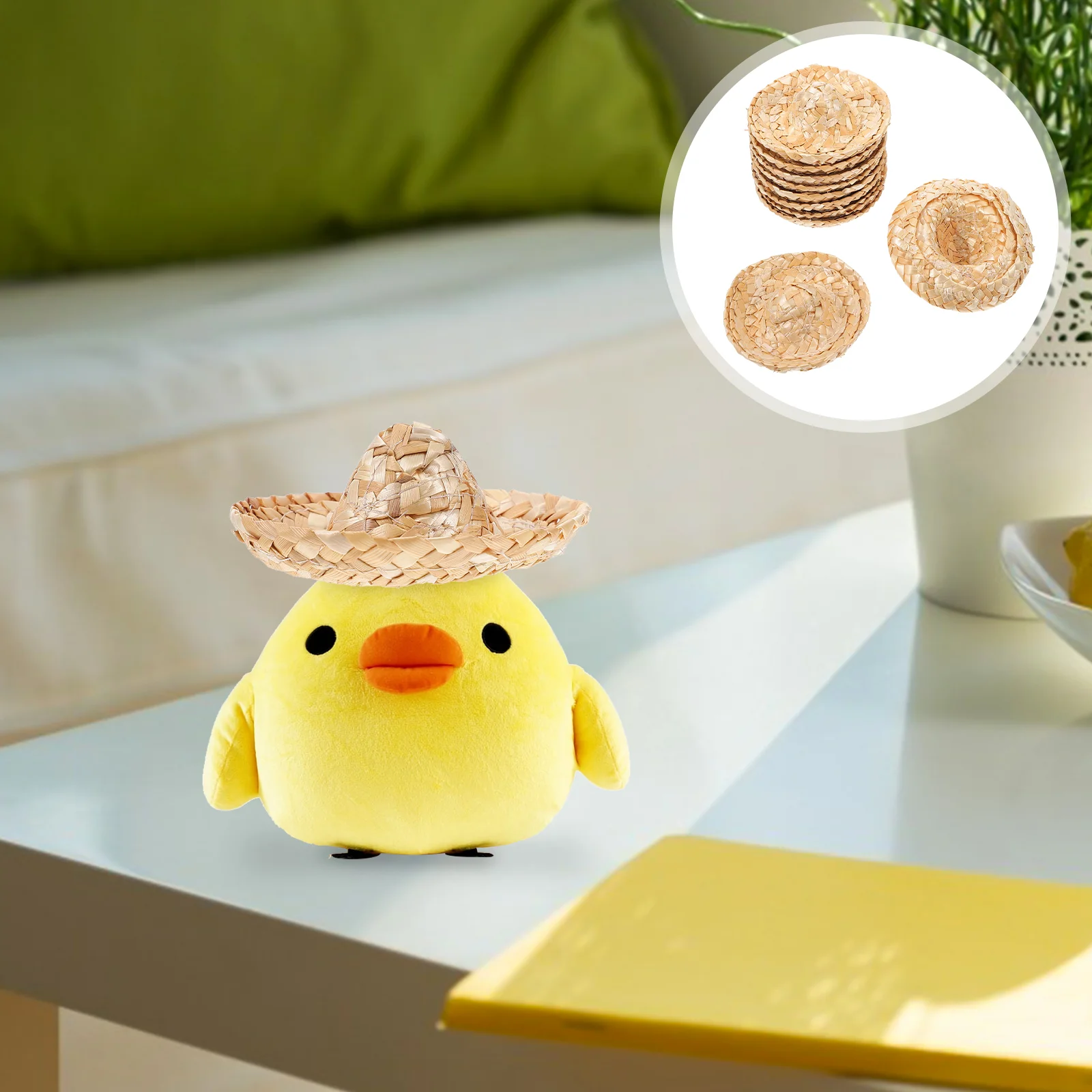 

Детская Плетеная соломенная шляпа, маленькая шапка с украшением в виде Рождества, 10 шт.