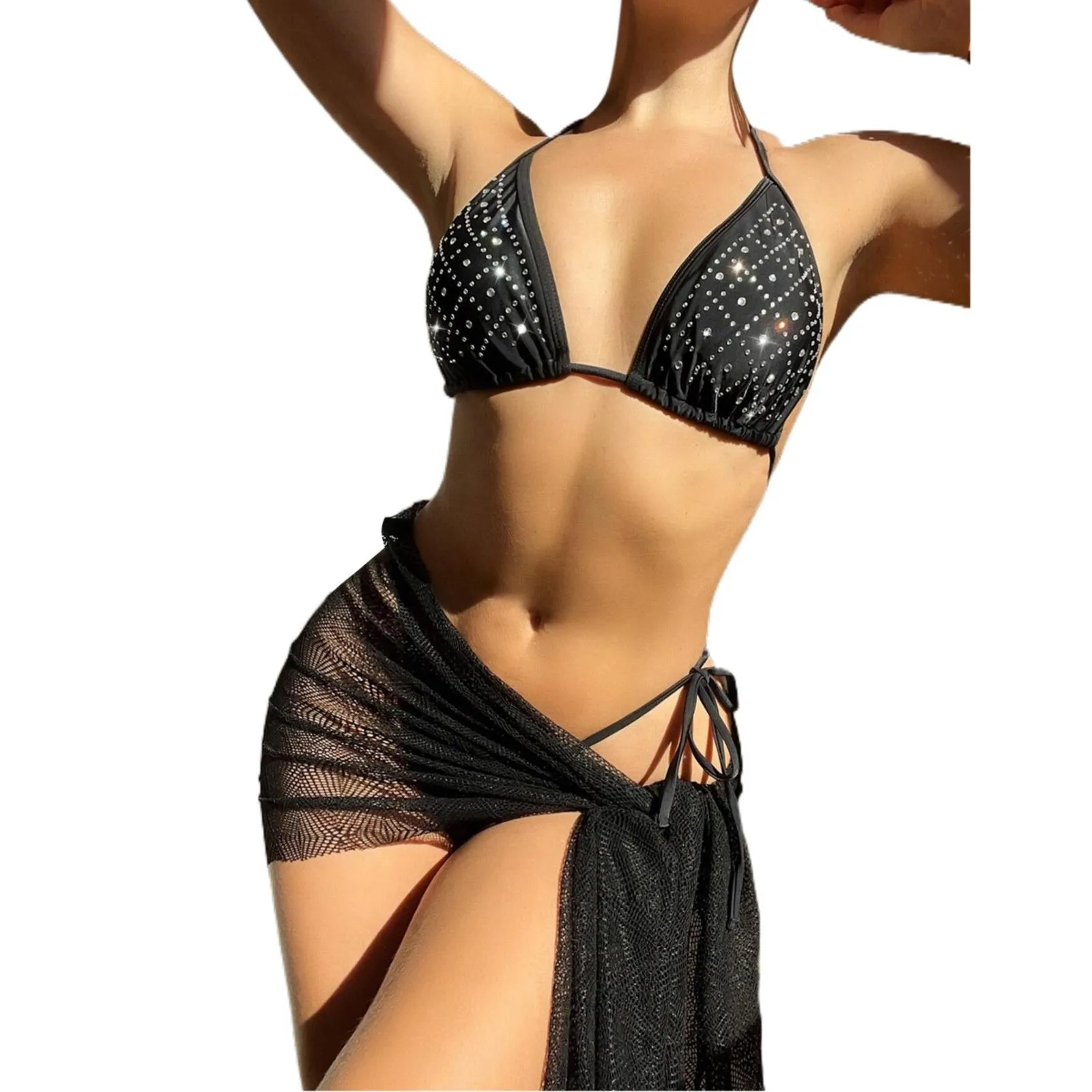 

Women's Nylon Apron Hot Diamond Swimming Sexy Split Beach Bikini