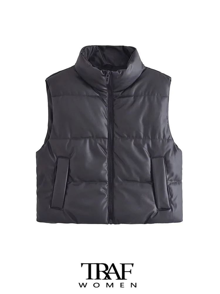 

Женский винтажный жилет на молнии, из искусственной кожи