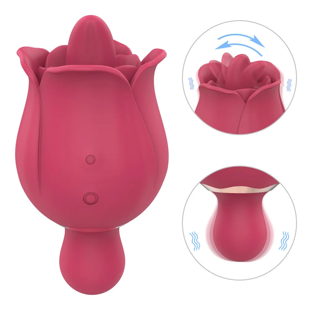 

Rose Toys Vibrator for Women Clitoral Tongue Licker Mini Small with 7 Modes 9 Powerful Vibration Oral Licking Nipple Stimulator